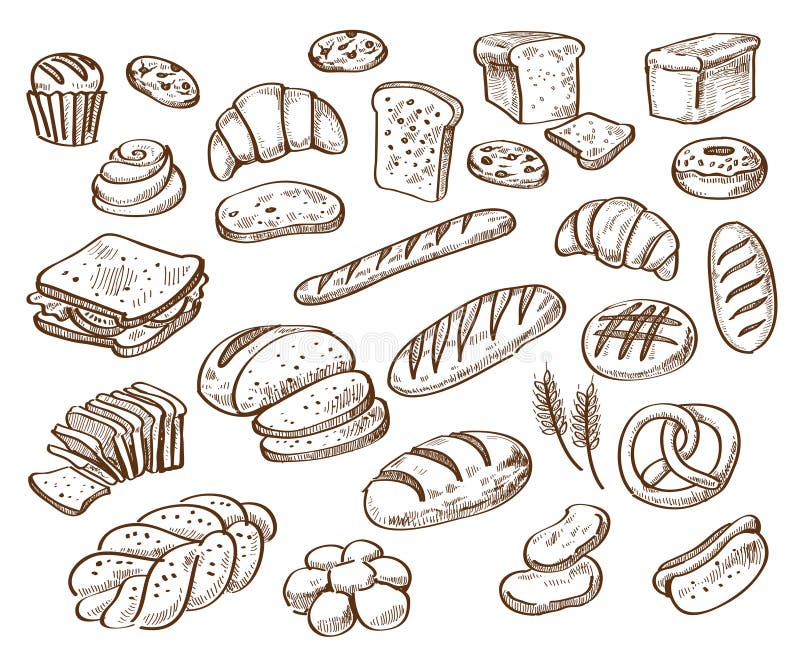 Рисунки булочек и пирожков