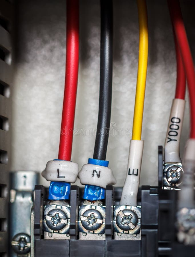 Panel De Control De Cableado Con Cables Imagen de archivo Imagen de