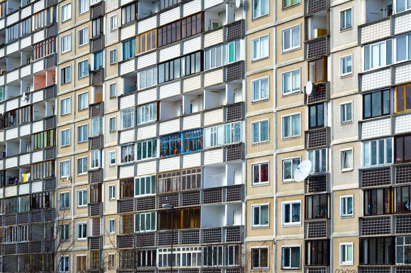 The panel house stock image. Image of house, cells, facade - 18638533