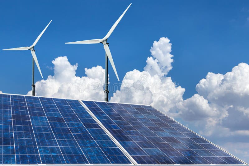 Panel słoneczny i silników wiatrowych alternatywna energia