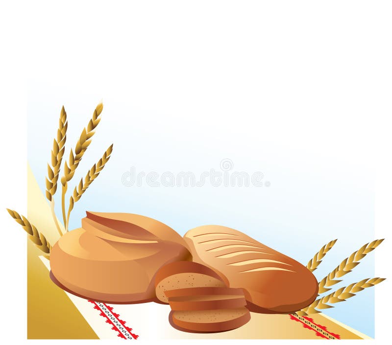 Panera och släntra på en ljus bakgrund med spikeletsvete vektor illustrationer Panera och släntra på en ljus bakgrund med spikeletsvete vektor illustrationer