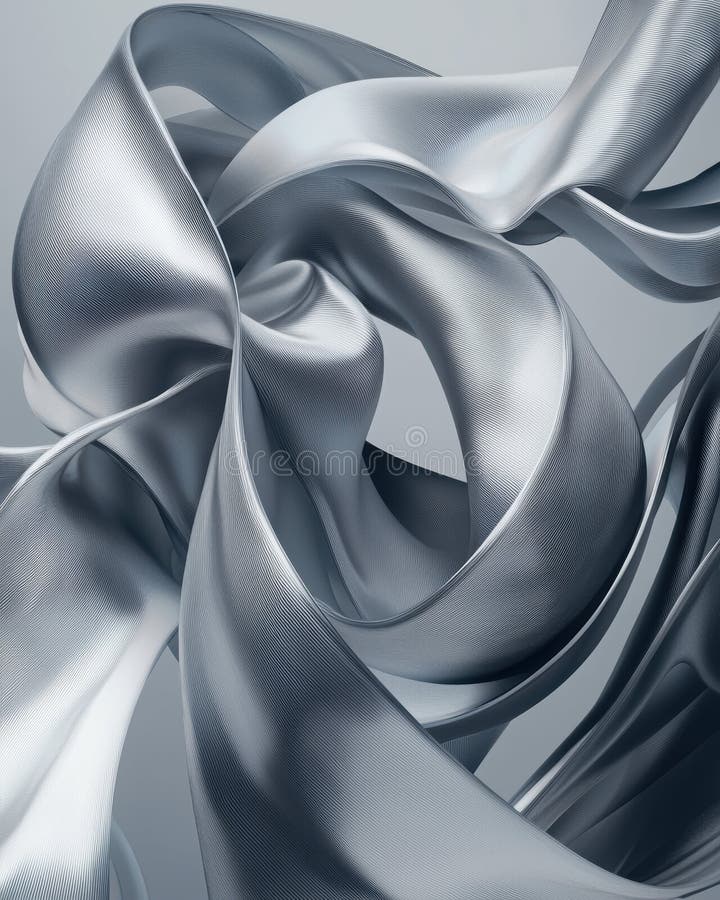 Panglici de argint curgătoare creează mișcări hipnotice care evocă liniștea și eleganța. vector illustration