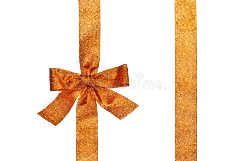 Panglici pentru cadouri verticale de aur și arcuș luxos royalty free stock photography