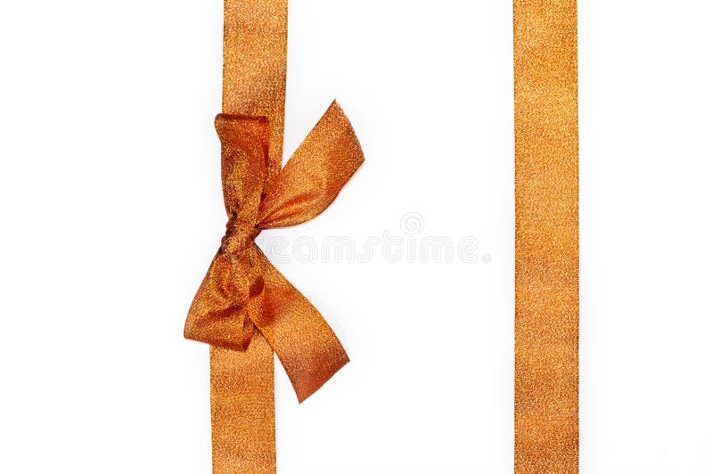 Panglici pentru cadouri verticale de aur și arcuș luxos royalty free stock photography