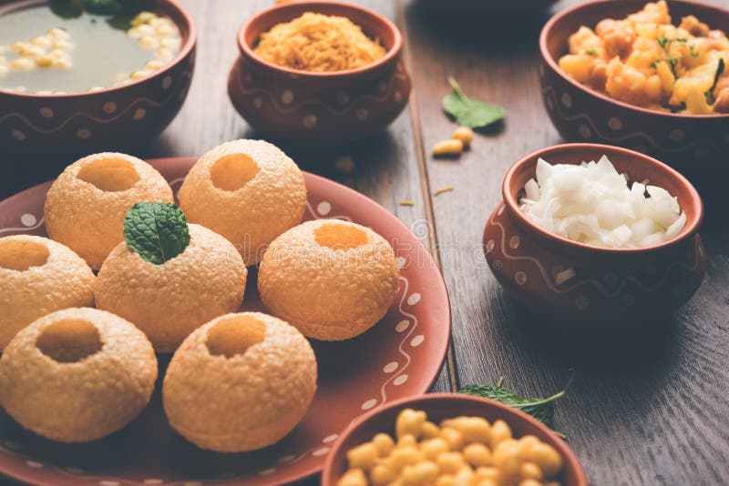 Pani Puri is Indian chat item royalty free stock photo Pani Puri is Indian chat item royalty free stock photo