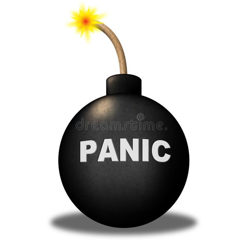 Panic Warning Represents Hysteria Anxiety and Terror Stock Illustration