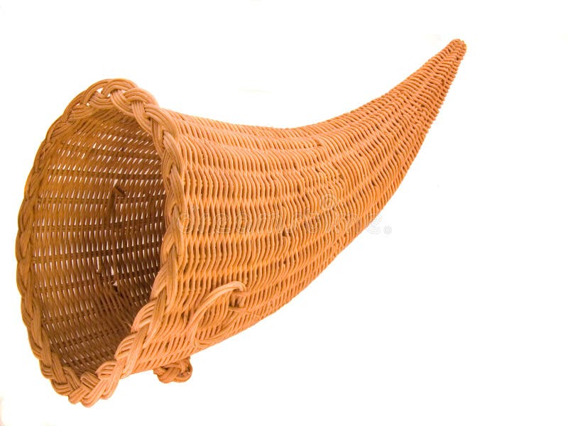 Panier en osier de corne d'abondance images libres de droits Panier en osier de corne d'abondance images libres de droits