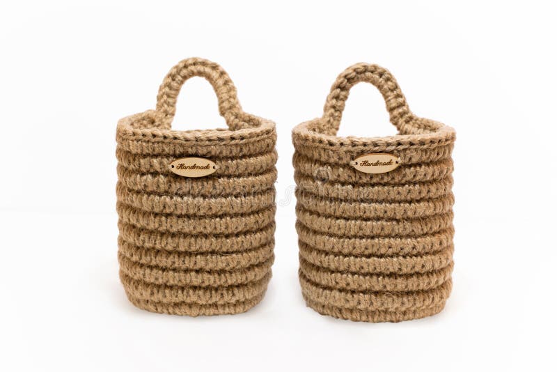 Eco-friendly baskets for a cozy interior, 2 hanging jute planters, crochet hobby. Eco-friendly baskets for a cozy interior, 2 hanging jute planters, crochet hobby.