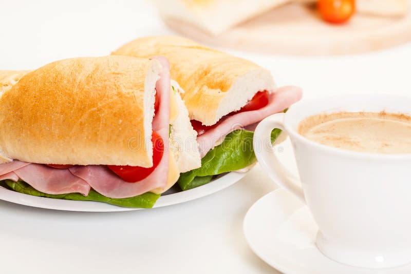 Panini Sandwich with Ham, Cheese and Tomato Stock Photo Image of