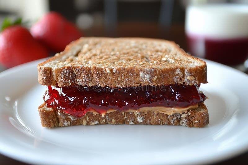 Panino classico di arachidi e gelatina illustrazione di stock