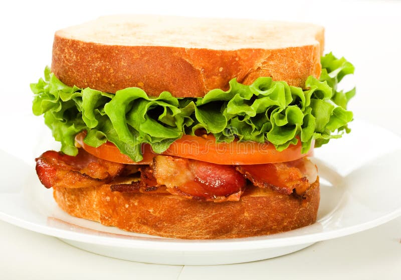 Panino Della Pancetta Affumicata, Della Lattuga E Del Pomodoro