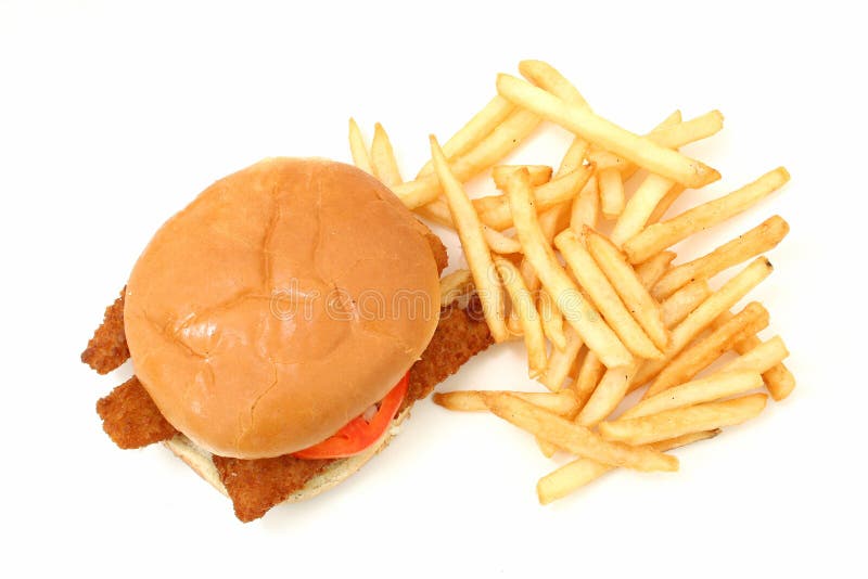 Panino e fritture fritti croccanti dei pesci sopra priorità bassa bianca immagine stock Panino e fritture fritti croccanti dei pesci sopra priorità bassa bianca immagine stock