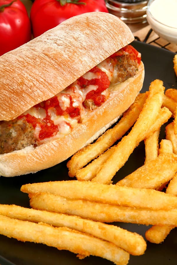 Panino italiano della polpetta fotografia stock libera da diritti Panino italiano della polpetta fotografia stock libera da diritti