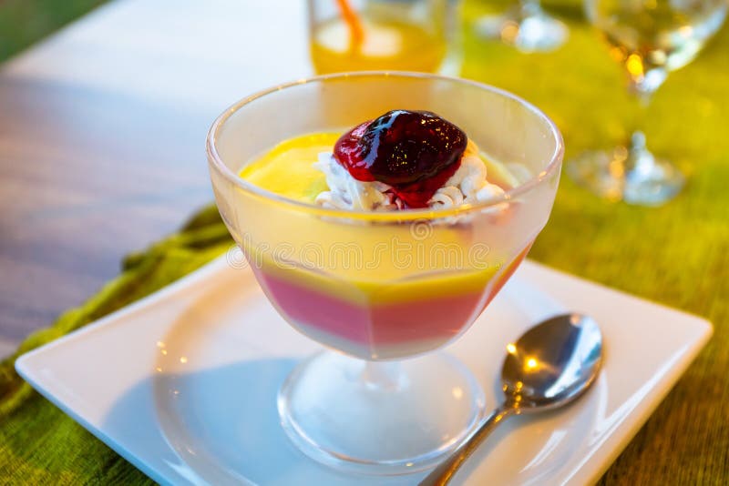 Panna Cotta Dessert in the Glass Bowl Stock Photo Image of cotta