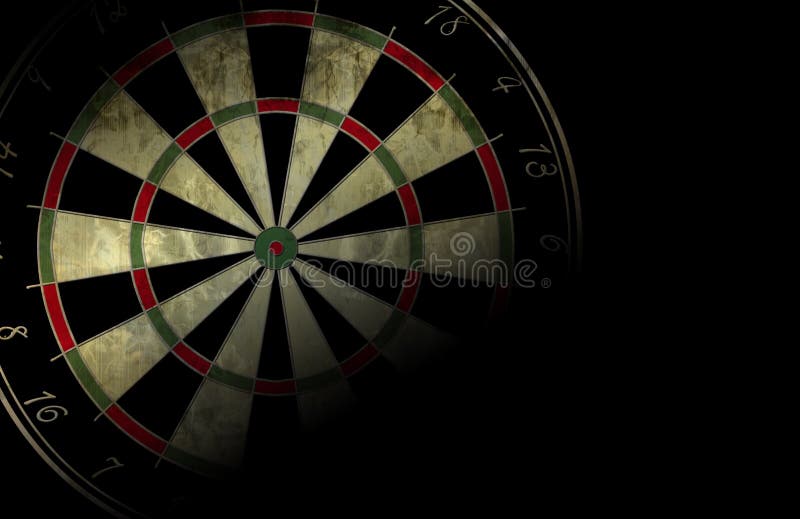 Grunge darts board on a black background. Grunge darts board on a black background