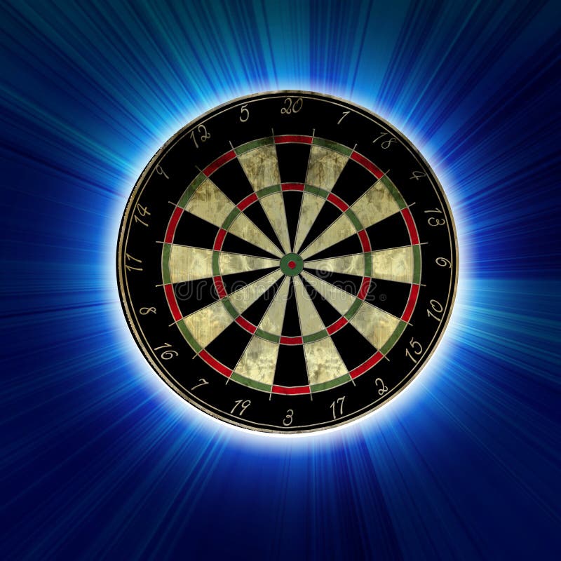 Darts board on a light blue background. Darts board on a light blue background