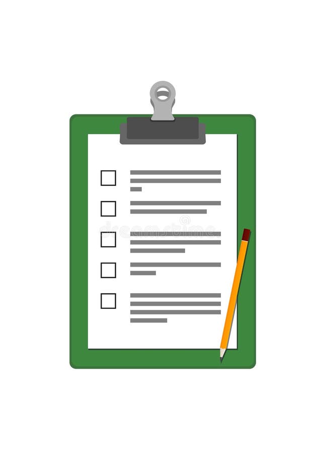 Panneau de trombone avec le questionnaire et le crayon illustration libre de droits Panneau de trombone avec le questionnaire et le crayon illustration libre de droits