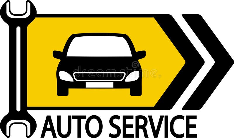 Signe avec la voiture, la clé et la flèche illustration de vecteur Signe avec la voiture, la clé et la flèche illustration de vecteur