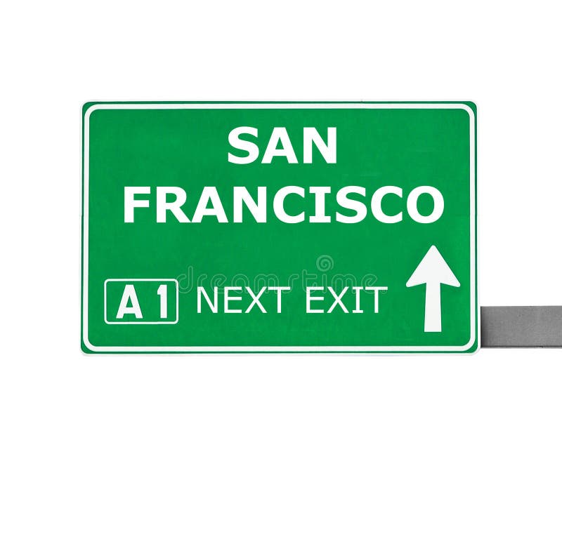 Panneau routier de SAN FRANCISCO d'isolement sur le blanc photo stock Panneau routier de SAN FRANCISCO d'isolement sur le blanc photo stock