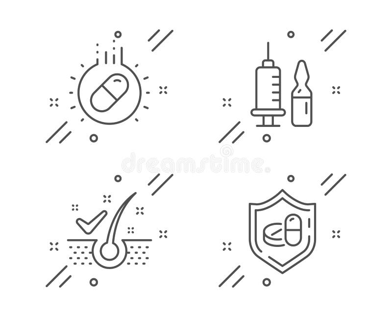 Panneaux anti-pellicule, pilule de capsule et icules de vaccination médicale Symbole de la tablette médicale Vecteur illustration stock Panneaux anti-pellicule, pilule de capsule et icules de vaccination médicale Symbole de la tablette médicale Vecteur illustration stock