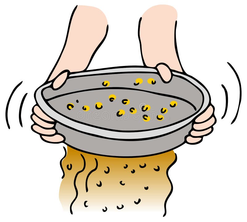 gold panning cartoon