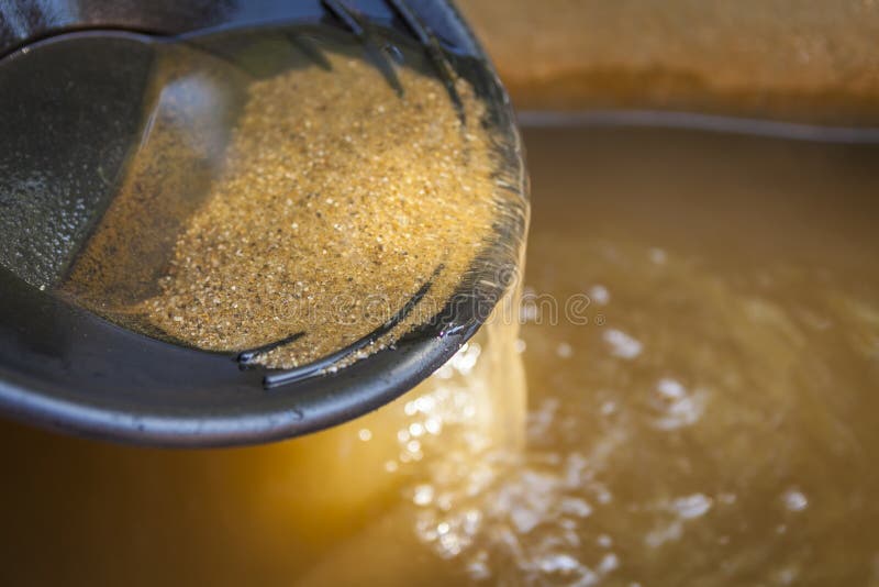 Panning for gold stock photo. Image of tool, separation 72275752