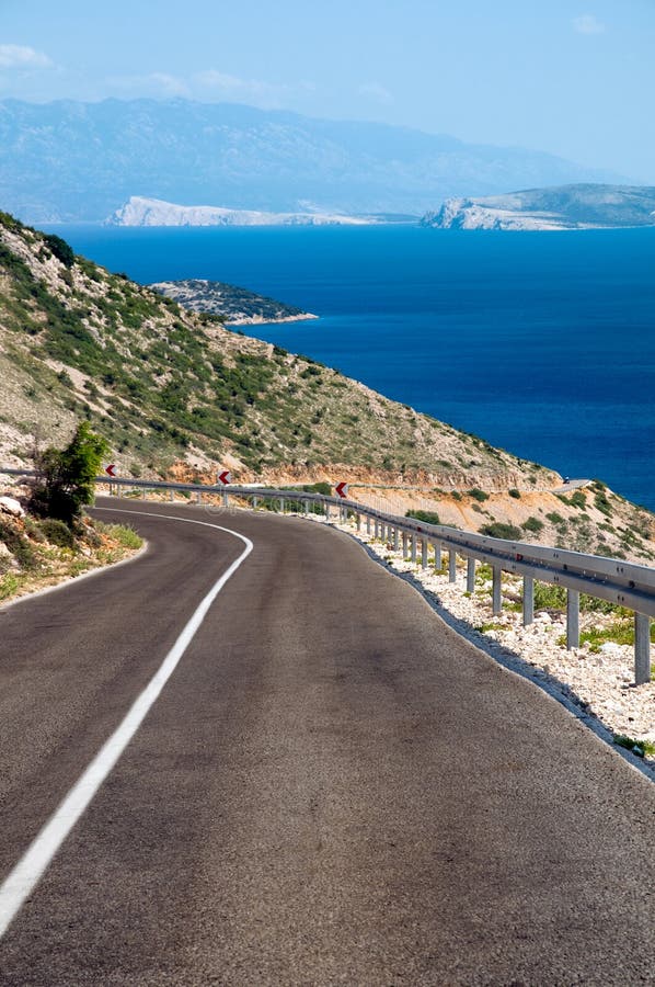 Panoamic viewpoint and street on way to Stara Baska - Krk - Croatia