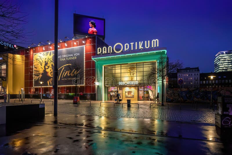 Panoptikum Wax Museum at St. Pauli District at Night - Hamburg, Germany ...