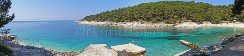 Panorama adriatique de plage photos libres de droits Panorama adriatique de plage photos libres de droits