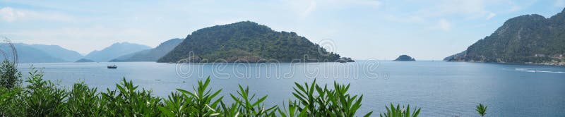 Panorama of aegean islands and beautiful coastline