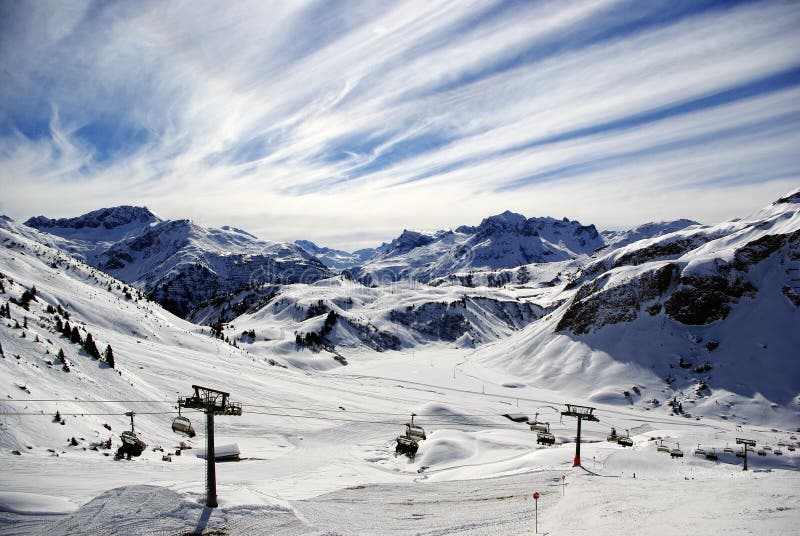 Panorama alpino do inverno
