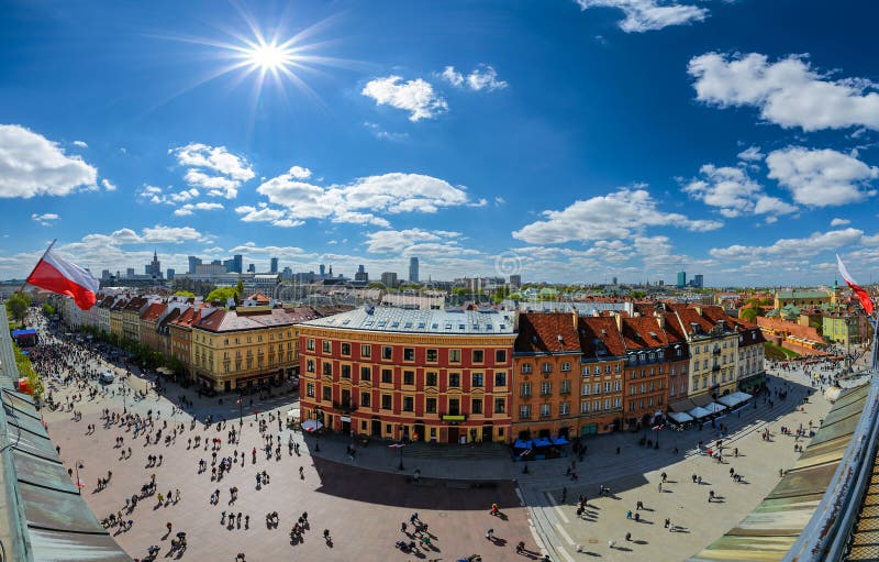 Panorama alter und moderner Stadt Warschaus polen stockfotos Panorama alter und moderner Stadt Warschaus polen stockfotos