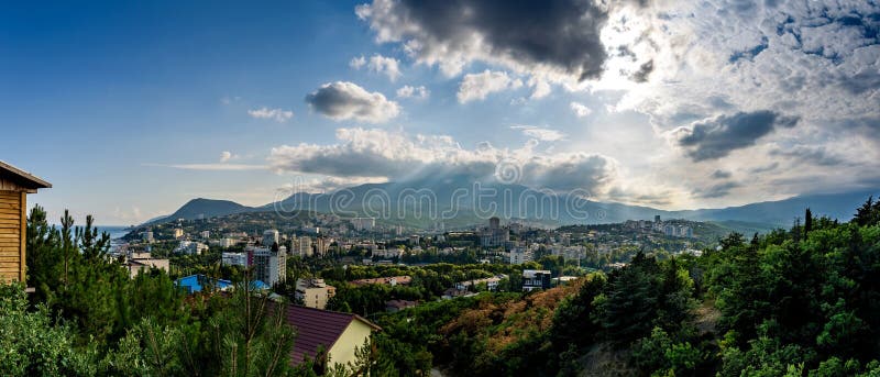 Panorama of Alushta with a view of the Roman Kosh 3