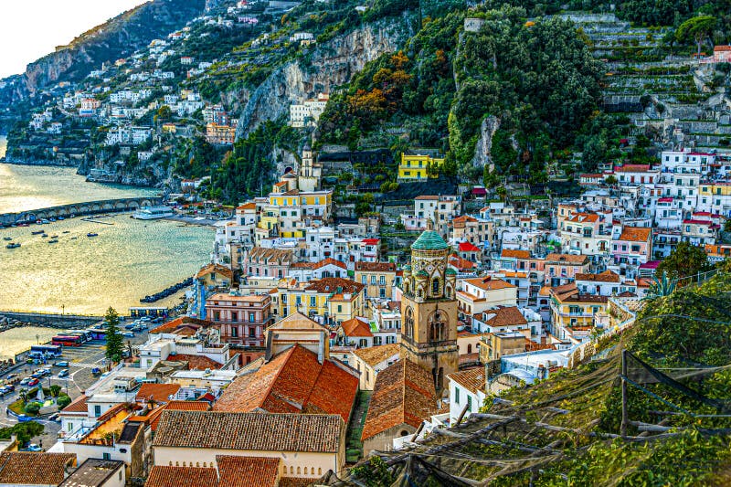 Panorama of Amalfi, Italy stock photo. Image of coast - 227958164