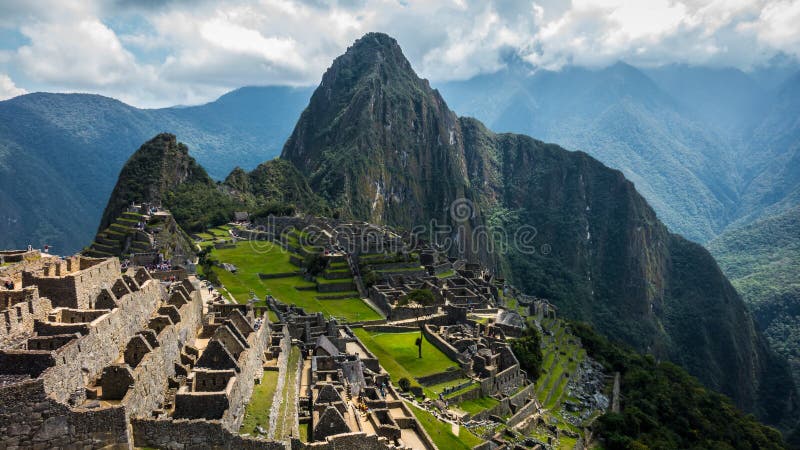 Panorama antyczny inka miasto Mach Picchu obrazy royalty free Panorama antyczny inka miasto Mach Picchu obrazy royalty free