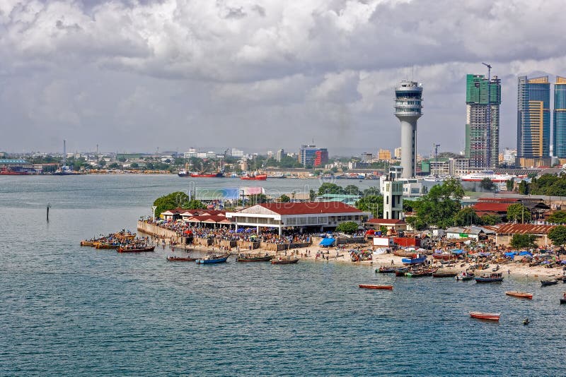 Panorama av Dar Es Salaam arkivbilder Panorama av Dar Es Salaam arkivbilder