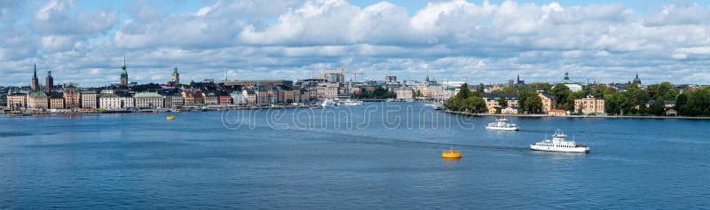 Panorama av Gamla Stan i Stockholm, Sverige royaltyfria bilder Panorama av Gamla Stan i Stockholm, Sverige royaltyfria bilder