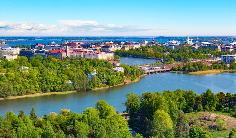 Panorama aéreo de Helsinki, Finlandia fotografía de archivo Panorama aéreo de Helsinki, Finlandia fotografía de archivo