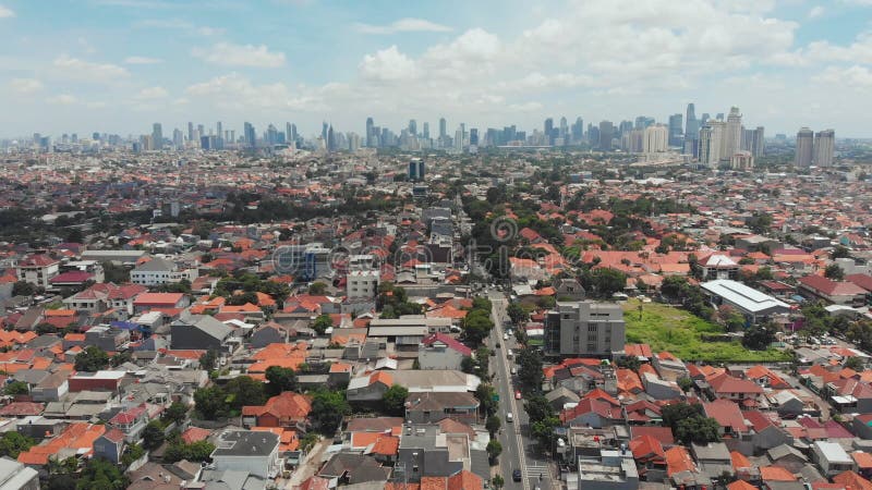 Panorama aéreo de las cercanías de la ciudad de Jakarta indonesia