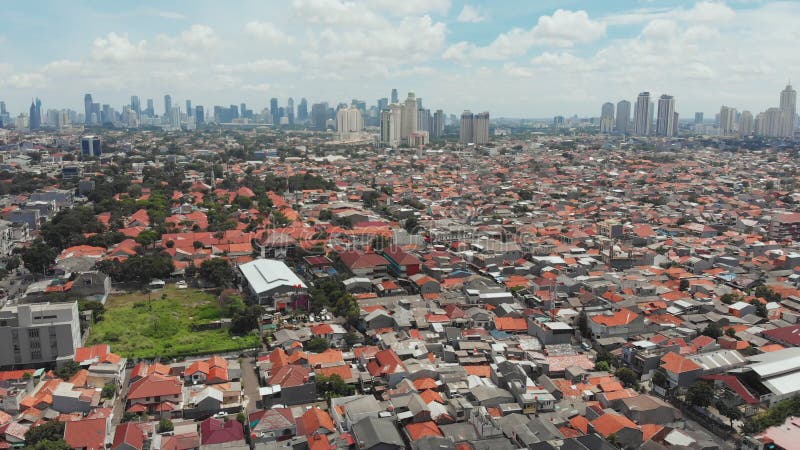 Panorama aéreo de las cercanías de la ciudad de Jakarta indonesia
