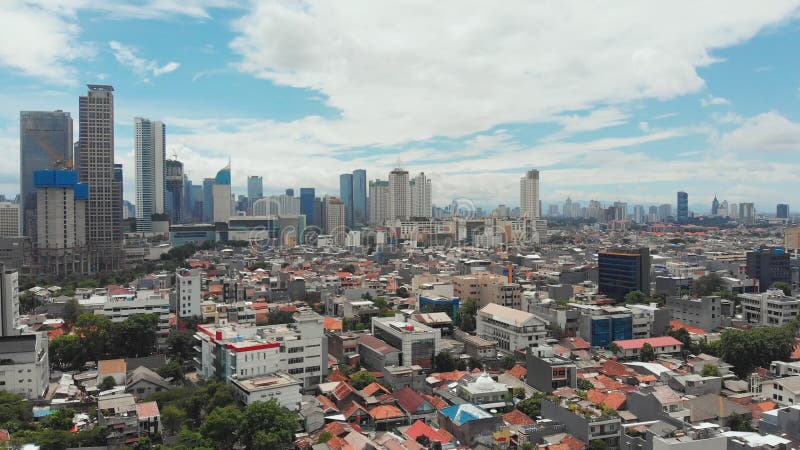 Panorama aéreo del centro de ciudad con los rascacielos Jakarta indonesia