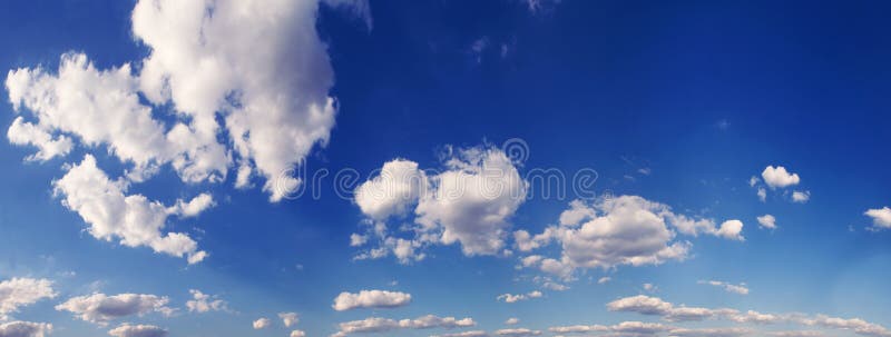 Panorama blue sky with white clouds royalty free stock images