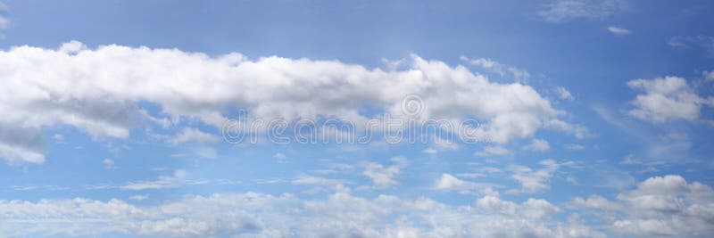 Panorama Blue sky with white clouds in the daytime background