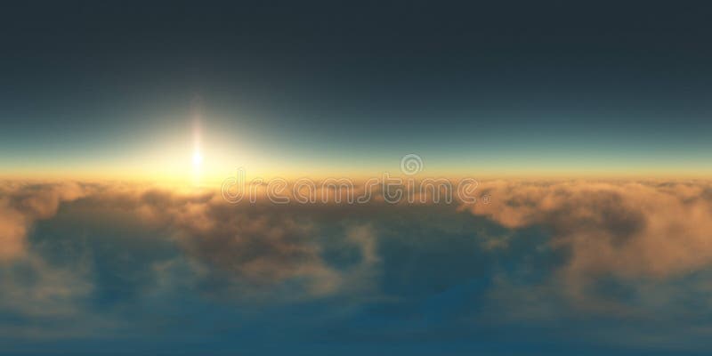 Panorama boven de wolken bij zonsondergang