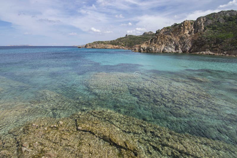 Panorama of Cala Sambuco in Sardinia Stock Photo - Image of tourism ...