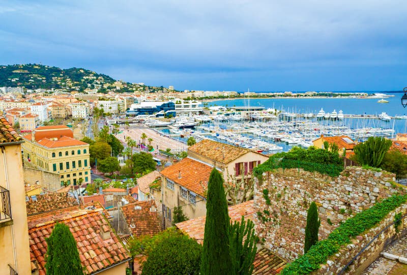 Panorama of Cannes Waterfront French Riviera Stock Image - Image of ...