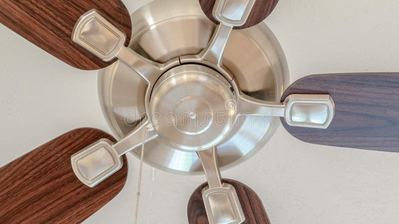 Panorama frame Ceiling fan with wooden five blade design and built in light  Stock Photo by ©dropthepress@gmail.com 273991676