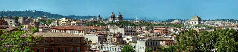 Panorama from the hill of the central istoric part of the Roma, Italy. Istoric stock images, royalty-free photos and pictures
