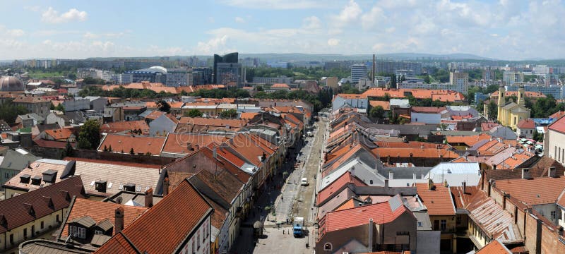 Panoráma centra mesta Košice, Slovensko.