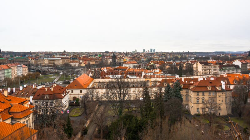 Panorama of the old part of the city of Prague. stock photo Panorama of the old part of the city of Prague. stock photo